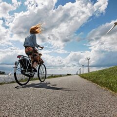 NL landschap fietser