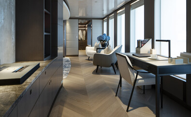 Moskito - Heesen Yachts - Hakwood flooring